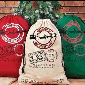 White Santa Christmas Sacks for Kids Presents Extra Large
